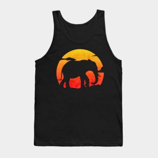 Elephant At Sunset Tank Top